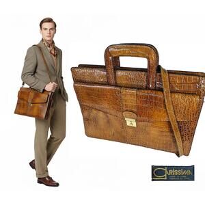 Carissima Briefcase Laptop Bag South Korea Faux Crocodile